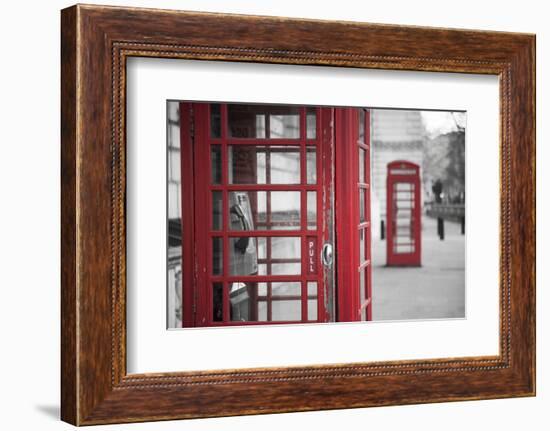 Red telephone boxes, Whitehall, London, England, UK-Jon Arnold-Framed Photographic Print