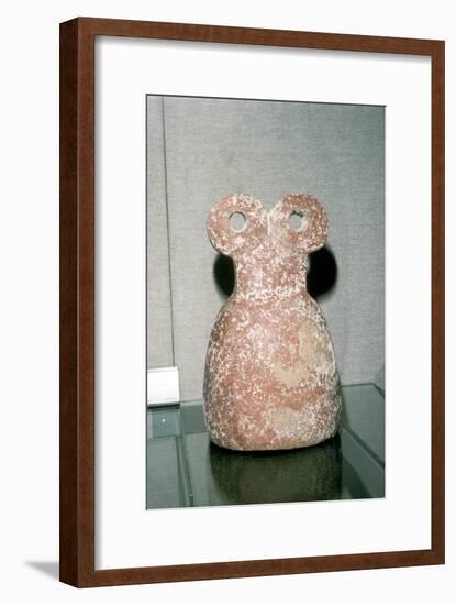 Red terracotta Eye Idol, Tell Brak, N.Syria, Chalcolithic period, 3300 -3000 BC. Artist: Unknown-Unknown-Framed Giclee Print