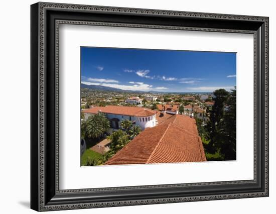 Red Tile Roofs Of Santa Barbara California-George Oze-Framed Photographic Print