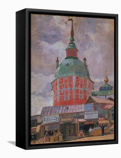 Red Tower in the Trinity Lavra of St. Sergius, 1912-Boris Michaylovich Kustodiev-Framed Premier Image Canvas