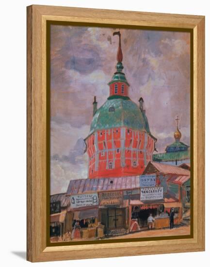 Red Tower in the Trinity Lavra of St. Sergius-Boris Kustodiyev-Framed Premier Image Canvas