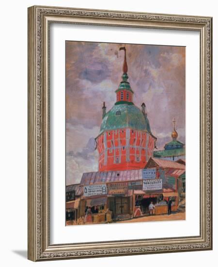 Red Tower in the Trinity Lavra of St. Sergius-Boris Kustodiyev-Framed Giclee Print