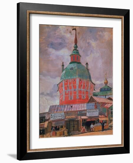 Red Tower in the Trinity Lavra of St. Sergius-Boris Kustodiyev-Framed Giclee Print