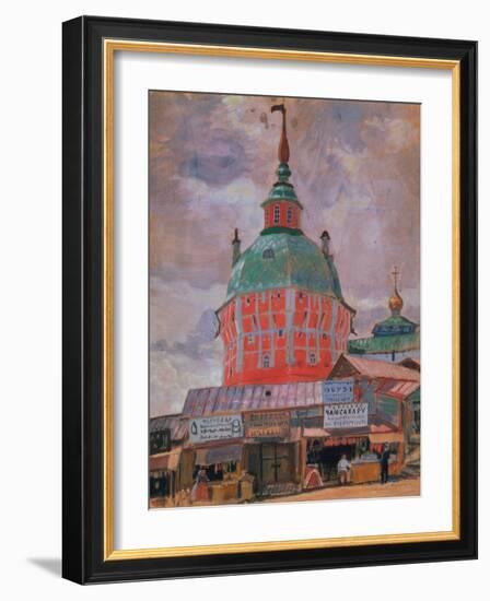 Red Tower in the Trinity Lavra of St. Sergius-Boris Kustodiyev-Framed Giclee Print