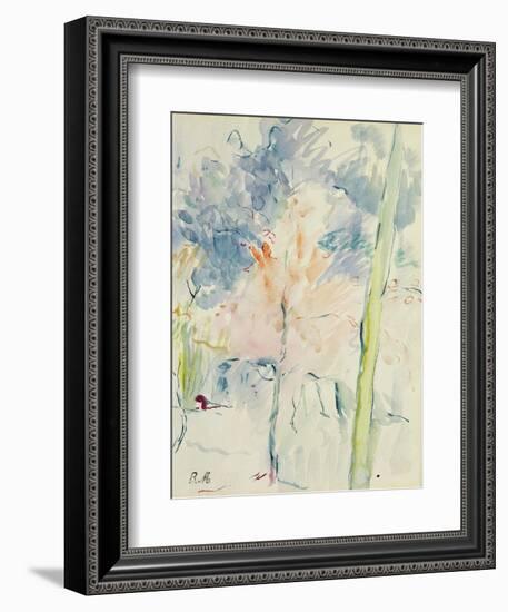 Red Tree in a Wood, 1893 (W/C on Paper)-Berthe Morisot-Framed Premium Giclee Print