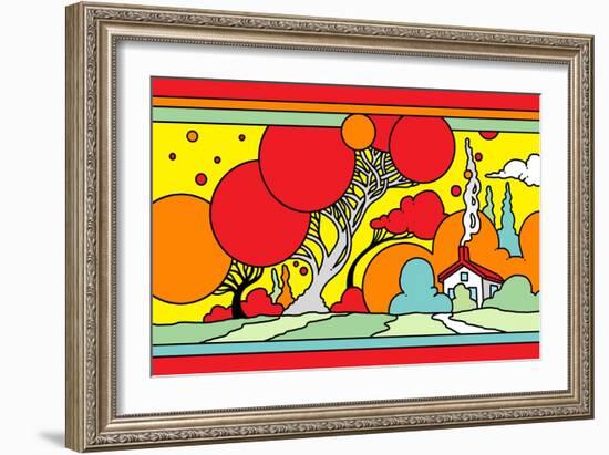 Red Tree Landscape-Howie Green-Framed Giclee Print