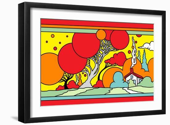 Red Tree Landscape-Howie Green-Framed Giclee Print