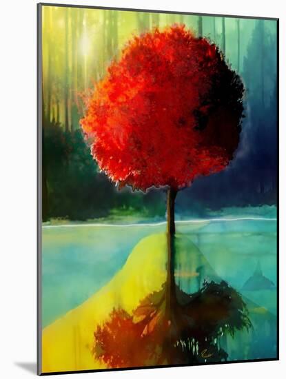 Red Tree Reflected-Ruth Day-Mounted Giclee Print