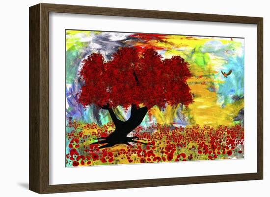 Red tree-Ata Alishahi-Framed Giclee Print