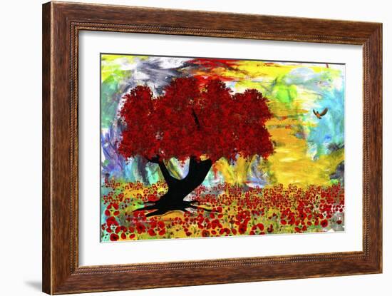 Red tree-Ata Alishahi-Framed Giclee Print