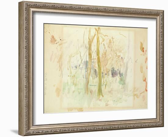 Red Trees, 1885 (W/C on Paper)-Berthe Morisot-Framed Giclee Print