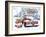 Red Truck Christmas-Old Red Truck-Framed Giclee Print