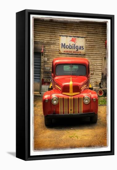 Red Truck-Craig Satterlee-Framed Premier Image Canvas