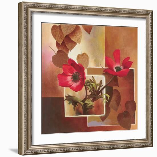 Red Tulip Collage-TC Chiu-Framed Art Print