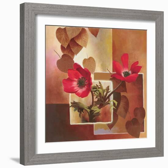 Red Tulip Collage-TC Chiu-Framed Art Print