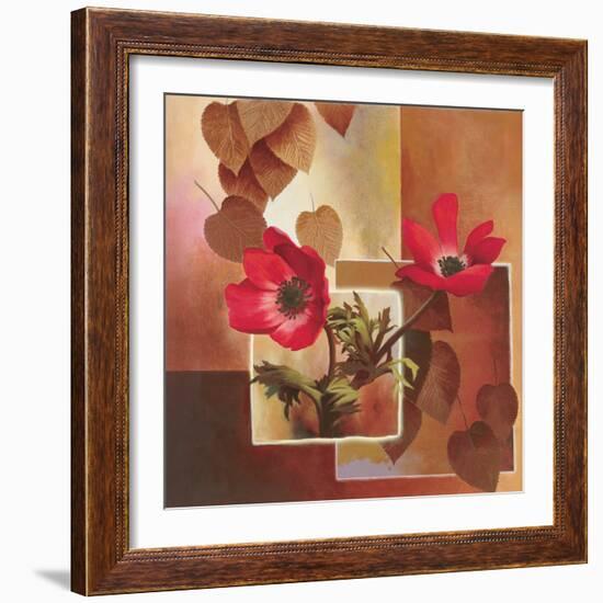 Red Tulip Collage-TC Chiu-Framed Art Print