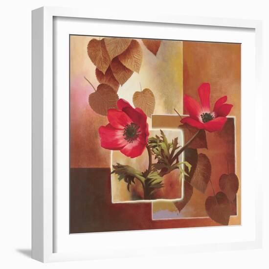 Red Tulip Collage-TC Chiu-Framed Art Print