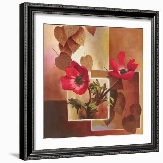 Red Tulip Collage-TC Chiu-Framed Art Print