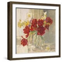 Red Tulips and Daffodils-Valeriy Chuikov-Framed Giclee Print