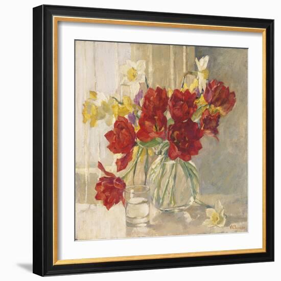 Red Tulips and Daffodils-Valeriy Chuikov-Framed Giclee Print