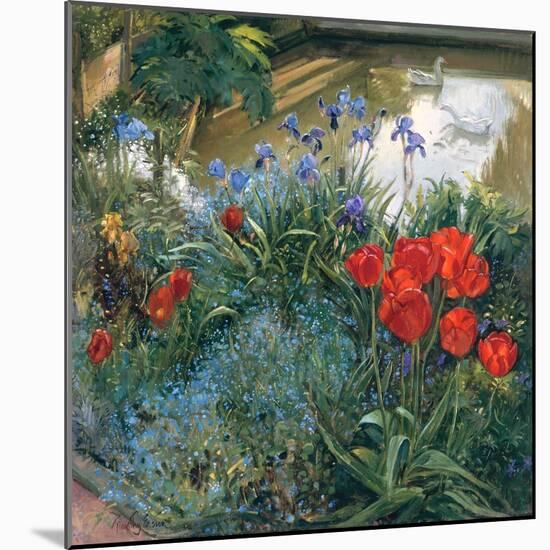 Red Tulips and Geese-Timothy Easton-Mounted Giclee Print