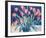 Red Tulips on Blue, 1930-Christian Rohlfs-Framed Art Print