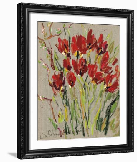 Red Tulips-Lilia Orlova Holmes-Framed Giclee Print