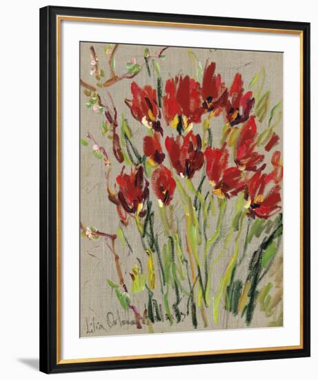 Red Tulips-Lilia Orlova Holmes-Framed Giclee Print