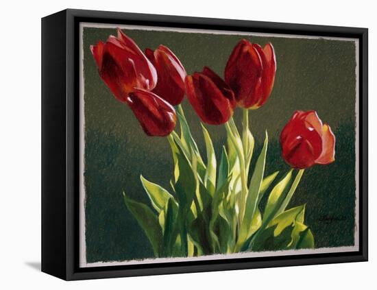 Red Tulips-Helen J. Vaughn-Framed Premier Image Canvas