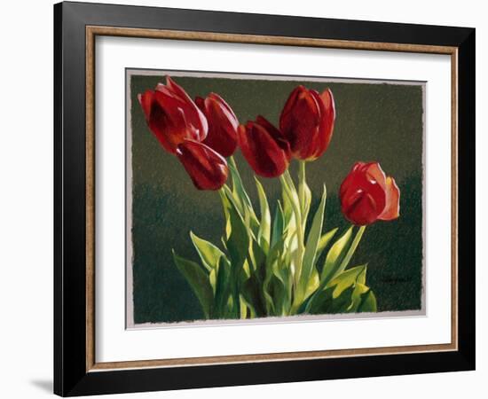 Red Tulips-Helen J. Vaughn-Framed Giclee Print