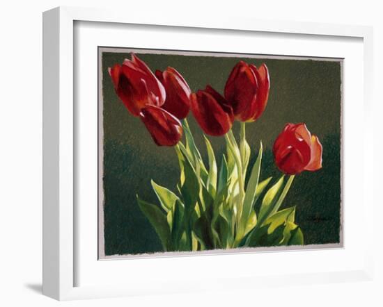 Red Tulips-Helen J. Vaughn-Framed Giclee Print