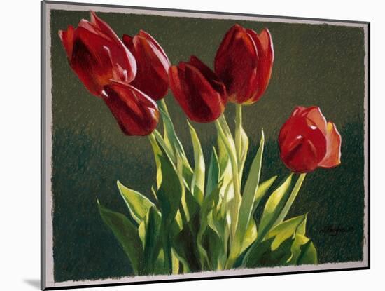Red Tulips-Helen J. Vaughn-Mounted Giclee Print