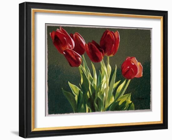 Red Tulips-Helen J. Vaughn-Framed Giclee Print