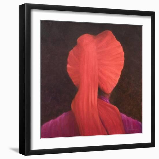 Red Turban in Shadow-Lincoln Seligman-Framed Giclee Print