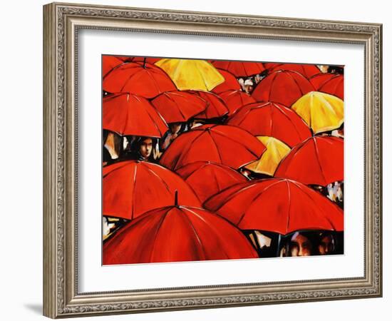 Red Umbrella-Sydney Edmunds-Framed Giclee Print