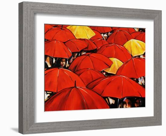 Red Umbrella-Sydney Edmunds-Framed Giclee Print