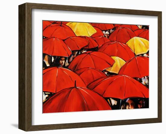 Red Umbrella-Sydney Edmunds-Framed Giclee Print