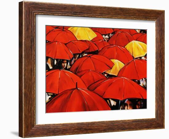 Red Umbrella-Sydney Edmunds-Framed Giclee Print