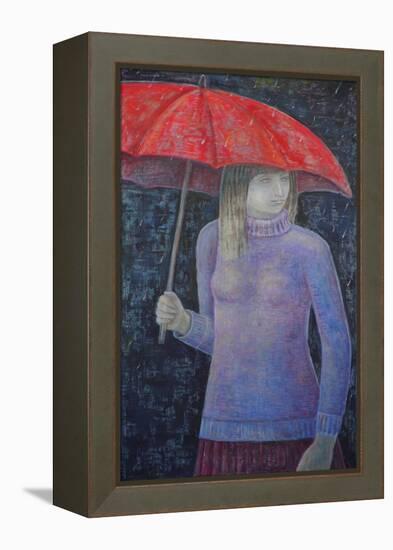 Red Umbrella-Ruth Addinall-Framed Premier Image Canvas