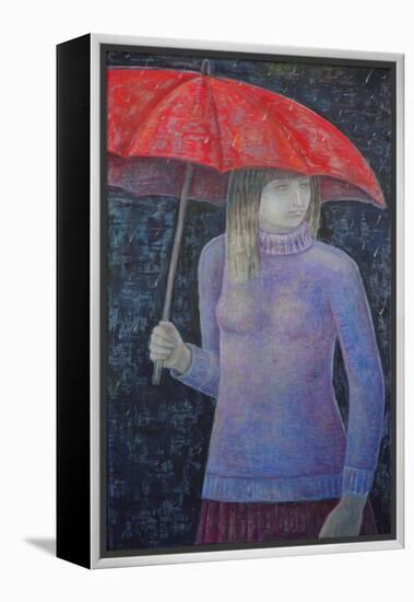 Red Umbrella-Ruth Addinall-Framed Premier Image Canvas