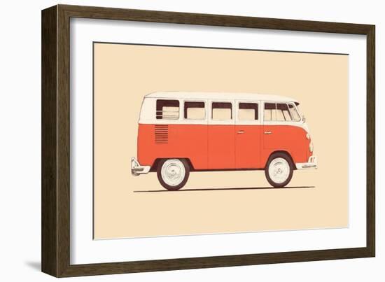 Red Van, 2023 (Digital)-Florent Bodart-Framed Giclee Print