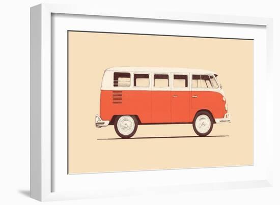 Red Van, 2023 (Digital)-Florent Bodart-Framed Giclee Print