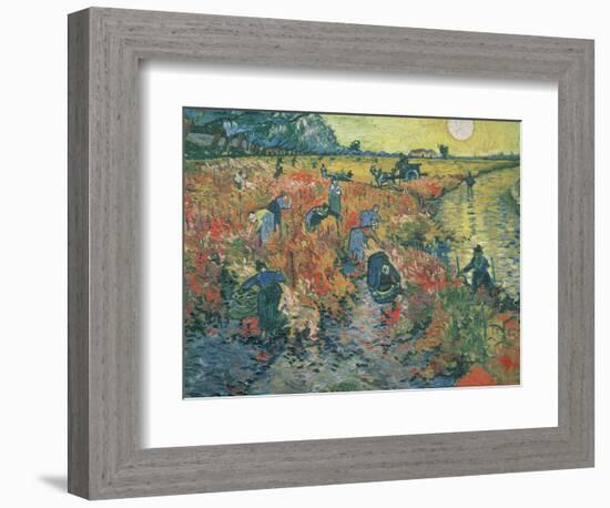 Red Vineyards at Arles, 1888-Vincent van Gogh-Framed Premium Giclee Print