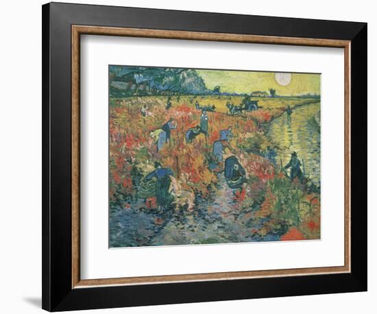 Red Vineyards at Arles, 1888-Vincent van Gogh-Framed Premium Giclee Print