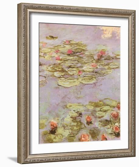 Red Water Lilies-Claude Monet-Framed Art Print