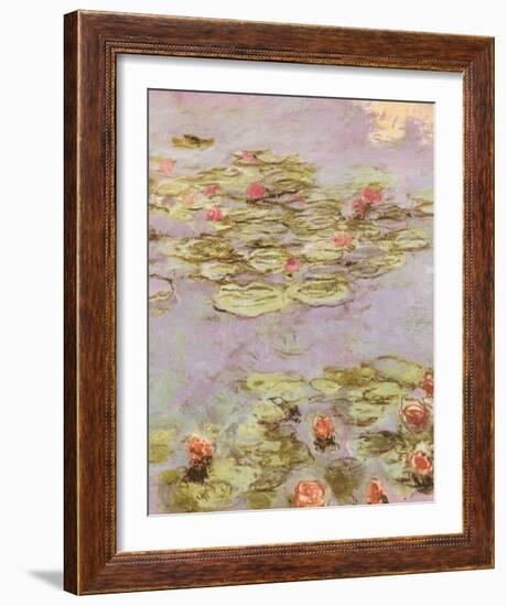 Red Water Lilies-Claude Monet-Framed Art Print