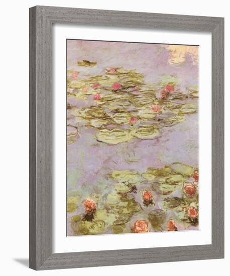 Red Water Lilies-Claude Monet-Framed Art Print