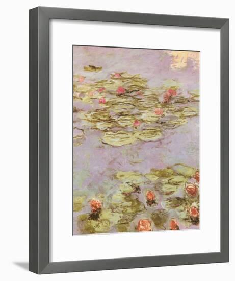 Red Water Lilies-Claude Monet-Framed Art Print