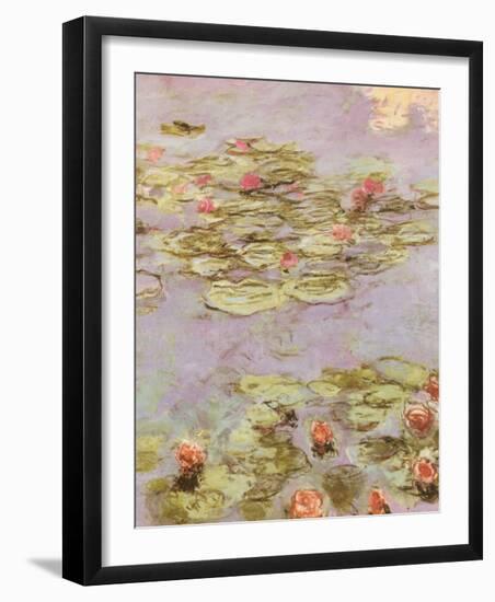 Red Water Lilies-Claude Monet-Framed Art Print