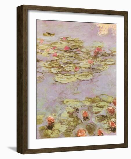 Red Water Lilies-Claude Monet-Framed Art Print